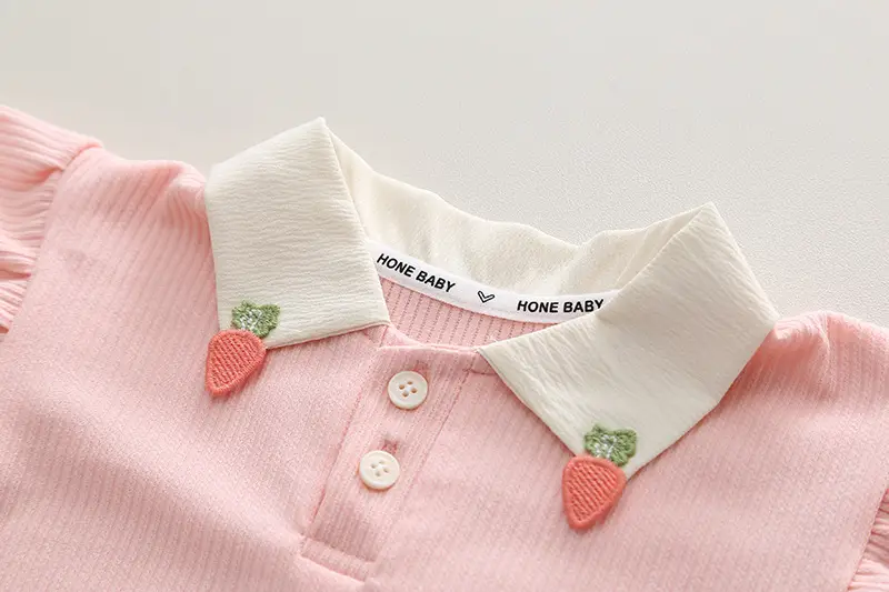 Girls' Pink & Cream Two-Piece Summer Suit — feature 28