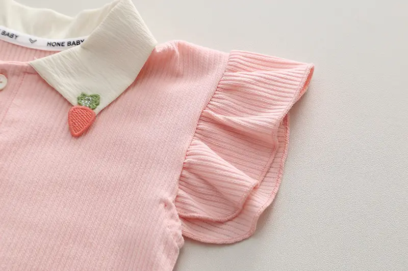 Girls' Pink & Cream Two-Piece Summer Suit — feature 29