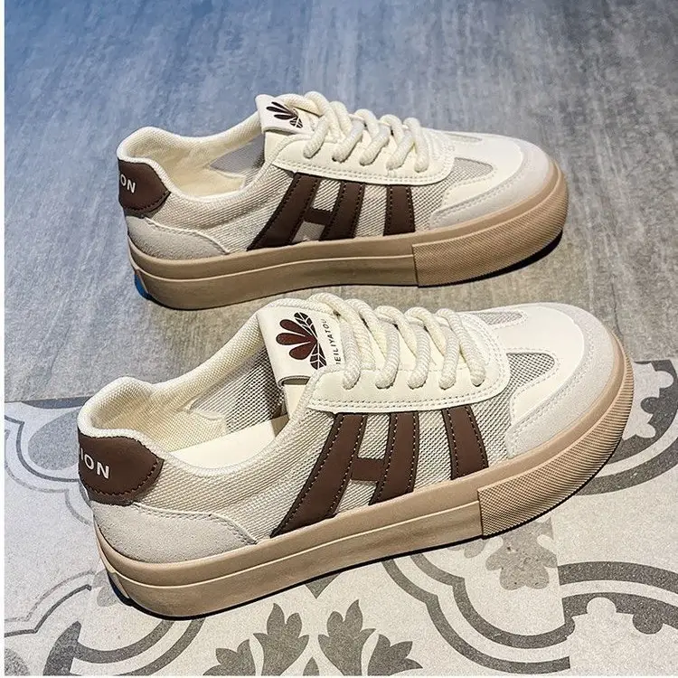 Women's Mesh Sneakers White Brown 2025 Spring - Image 6