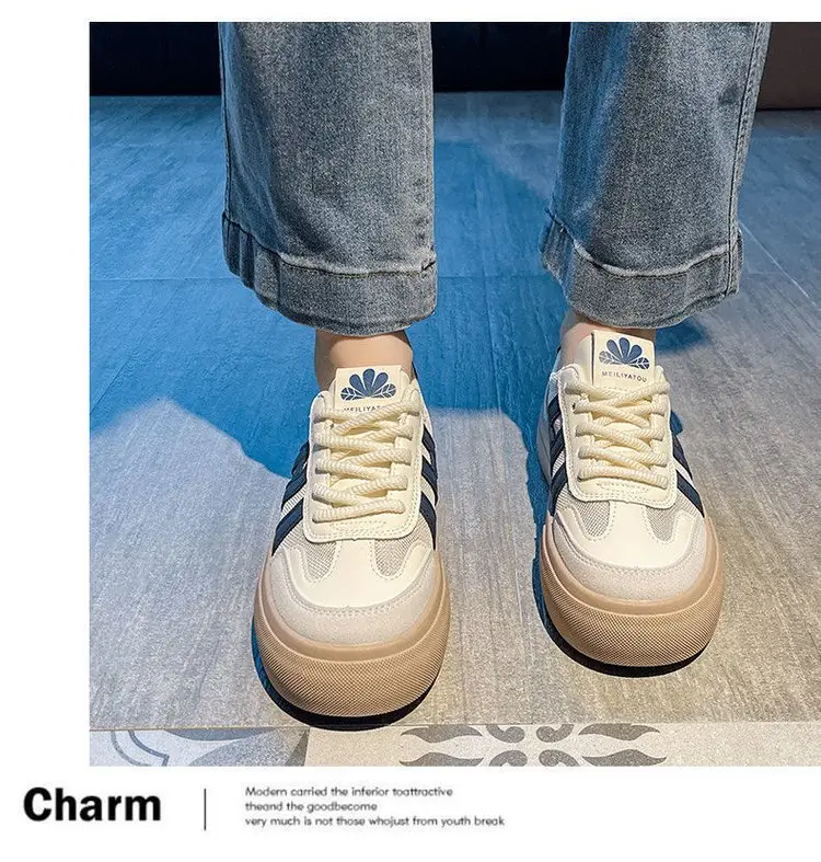 Women's Mesh Sneakers White Brown 2025 Spring — feature 7