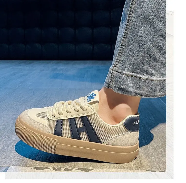 Women's Mesh Sneakers White Brown 2025 Spring — feature 8
