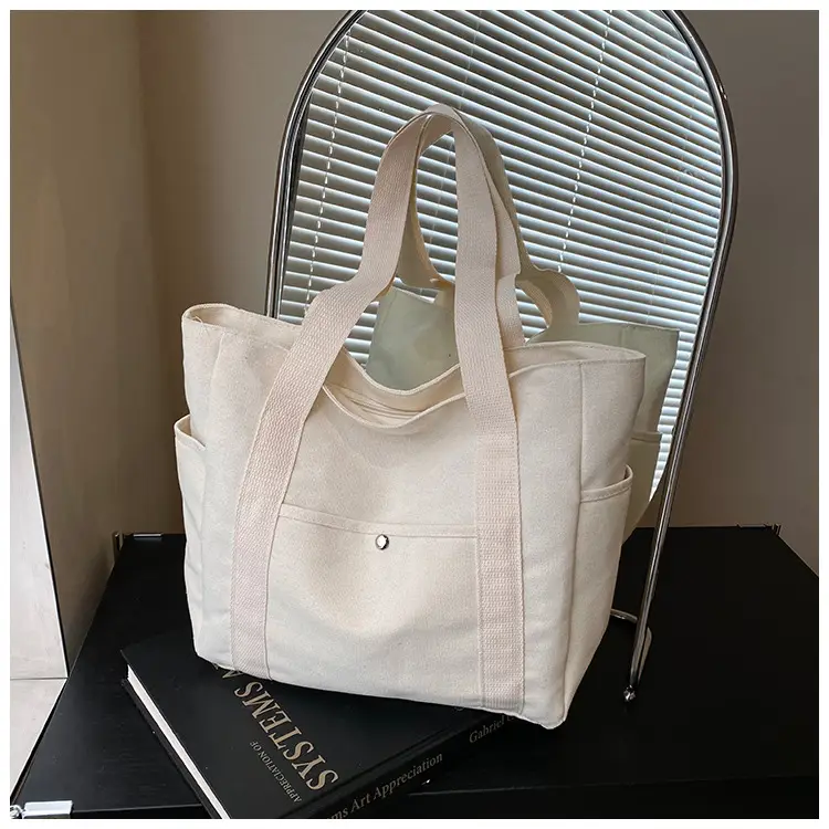 Women's Black Canvas Tote Bag Large Capacity 2025 — feature 15