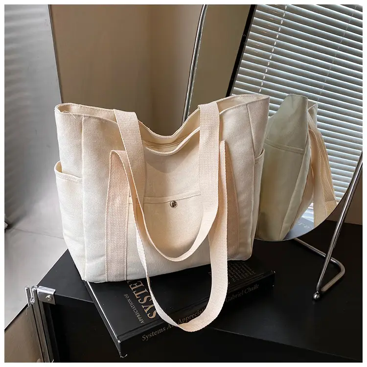Women's Black Canvas Tote Bag Large Capacity 2025 — feature 16