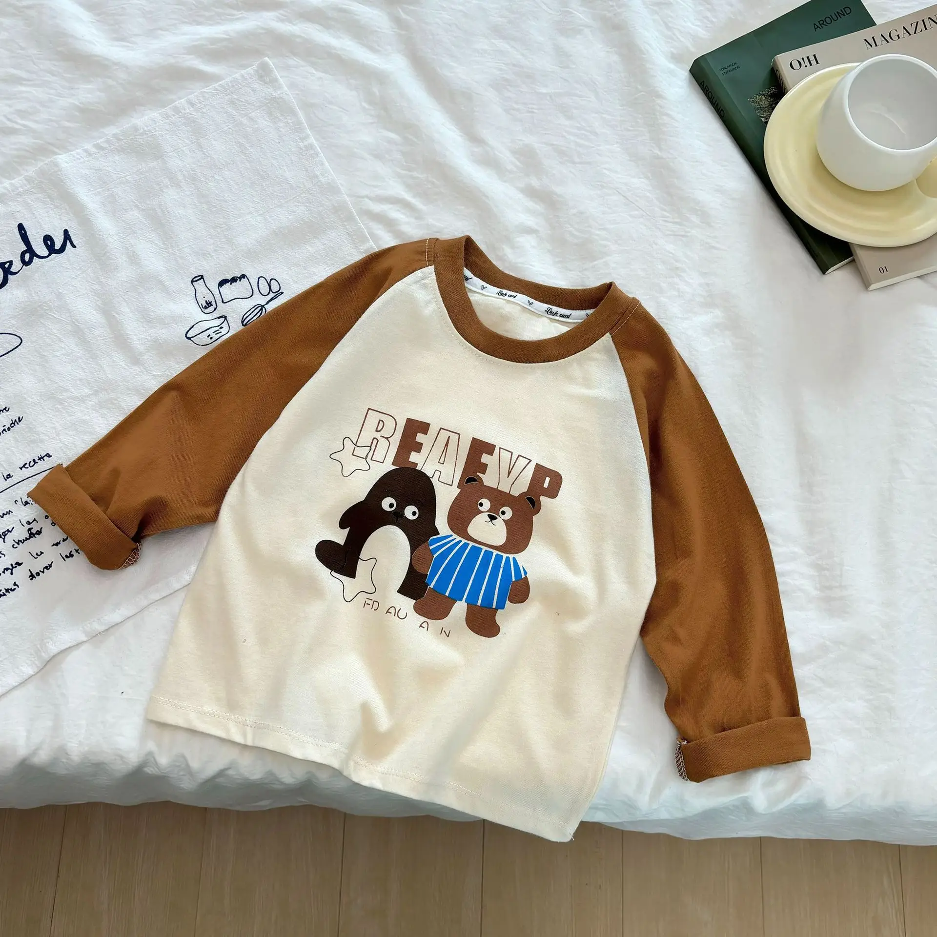 New Kidsren's T-Shirt Pure Cotton Boys' Tops Long-Sleeved Single-Piece - Image 11