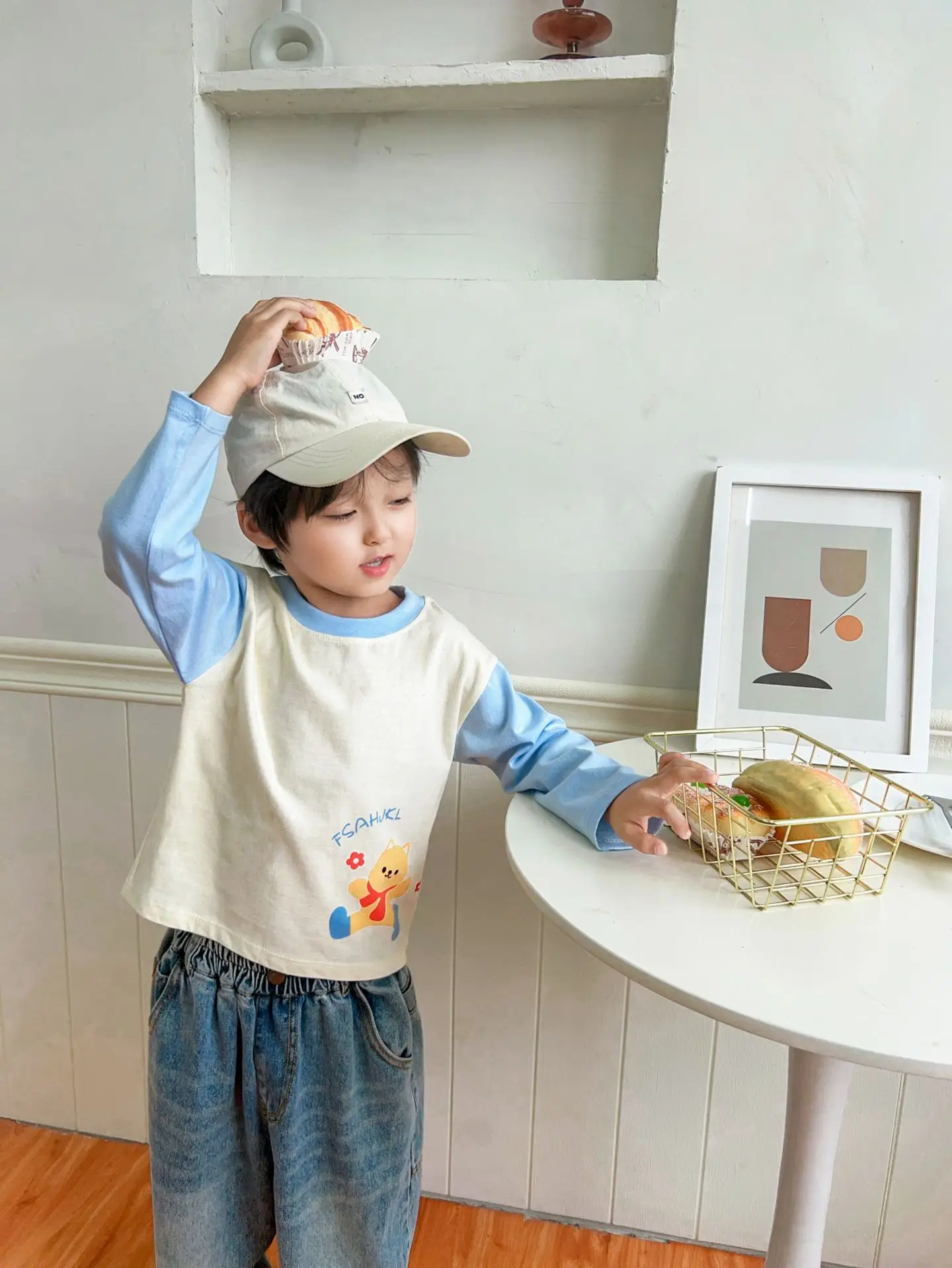 New Kidsren's T-Shirt Pure Cotton Boys' Tops Long-Sleeved Single-Piece - Image 7