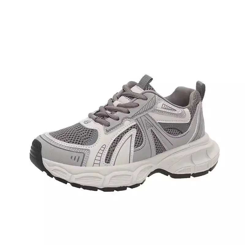 2025 Autumn and Winter Thick-Soled Dad Shoes for Women New Niche Versatile Heightening Lightweight Mesh Casual Running Sneakers - Image 5