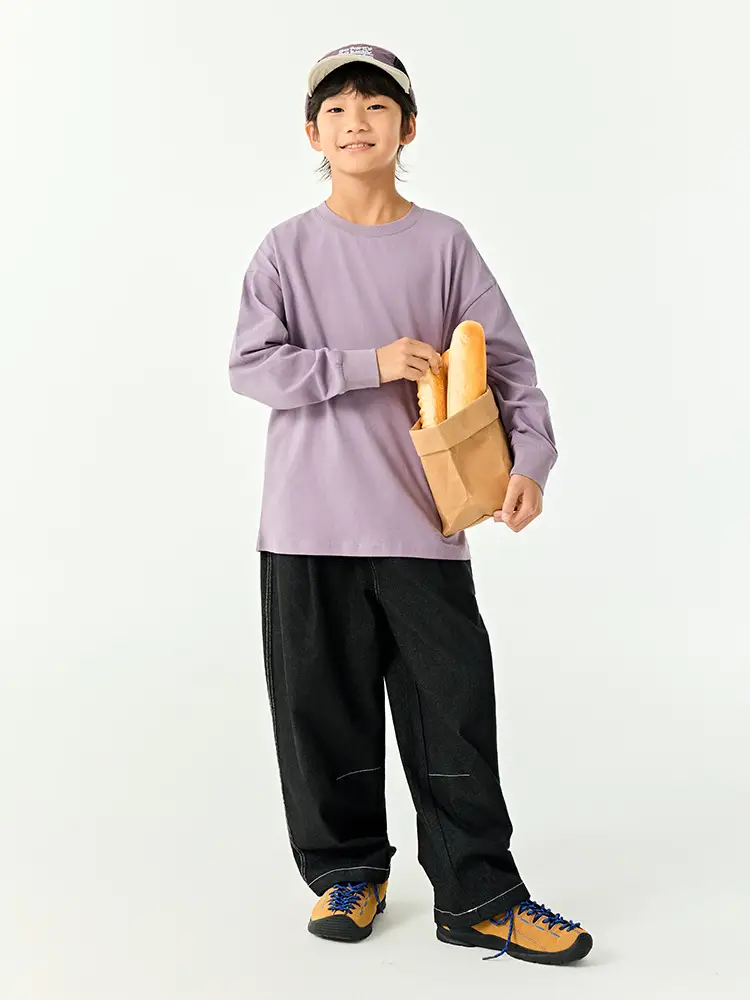 Kids Long Sleeve T-Shirt Purple Black Set - Image 12