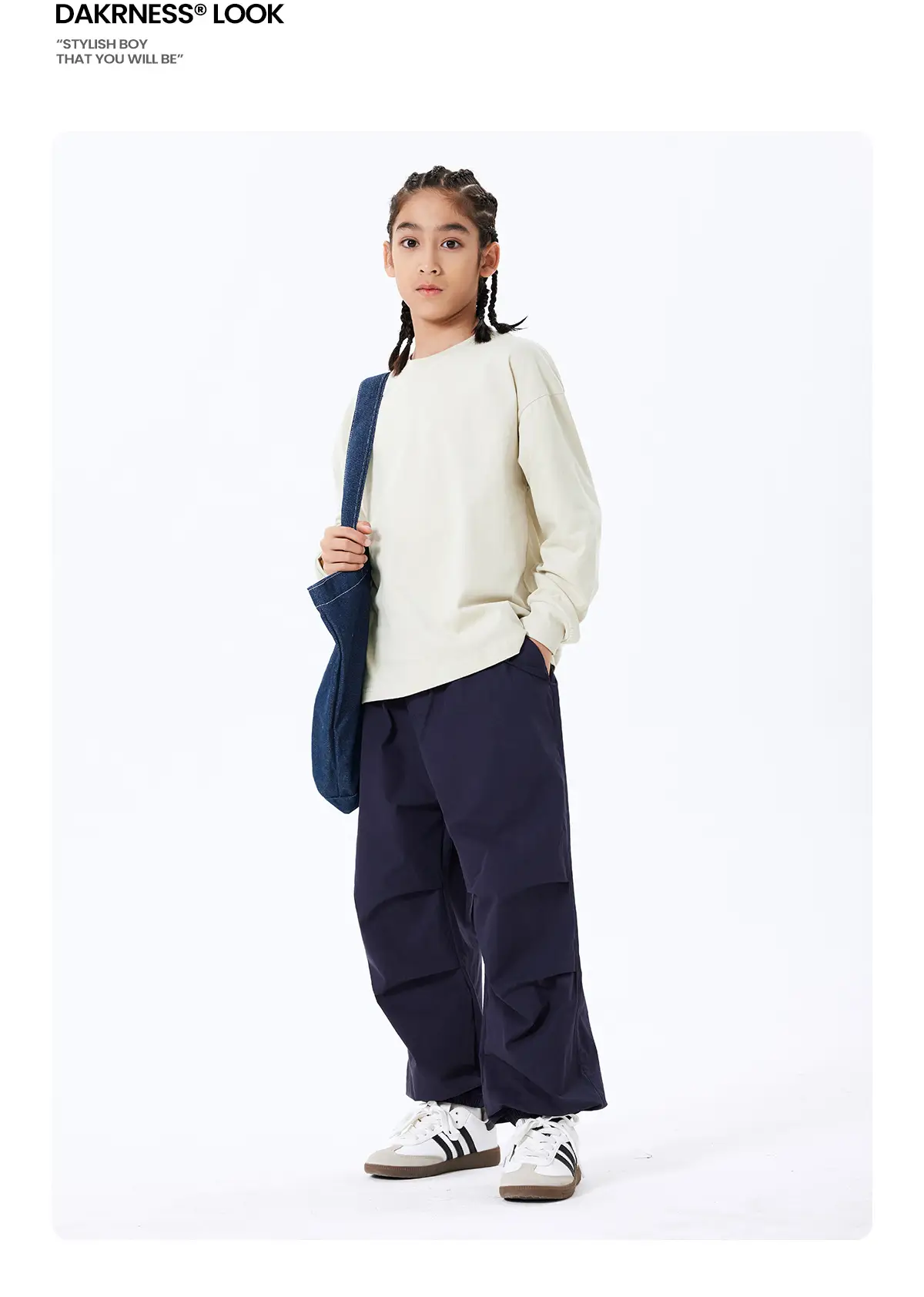 Kids Long Sleeve T-Shirt Purple Black Set — feature 36