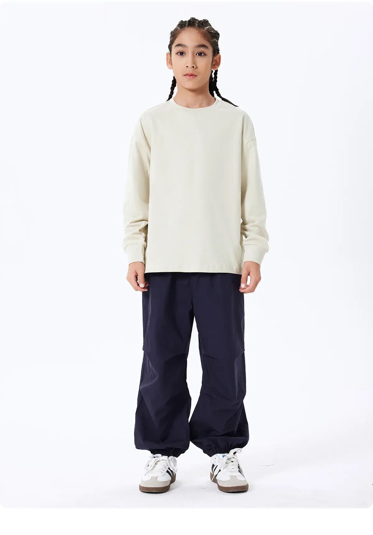 Kids Long Sleeve T-Shirt Purple Black Set — feature 37