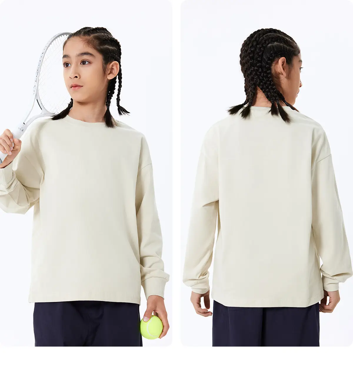 Kids Long Sleeve T-Shirt Purple Black Set — feature 41