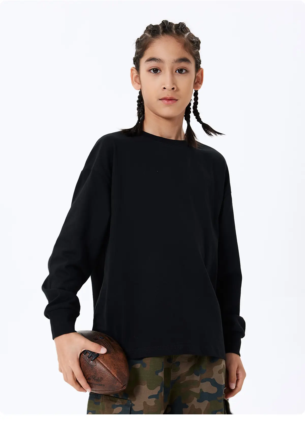 Kids Long Sleeve T-Shirt Purple Black Set — feature 50