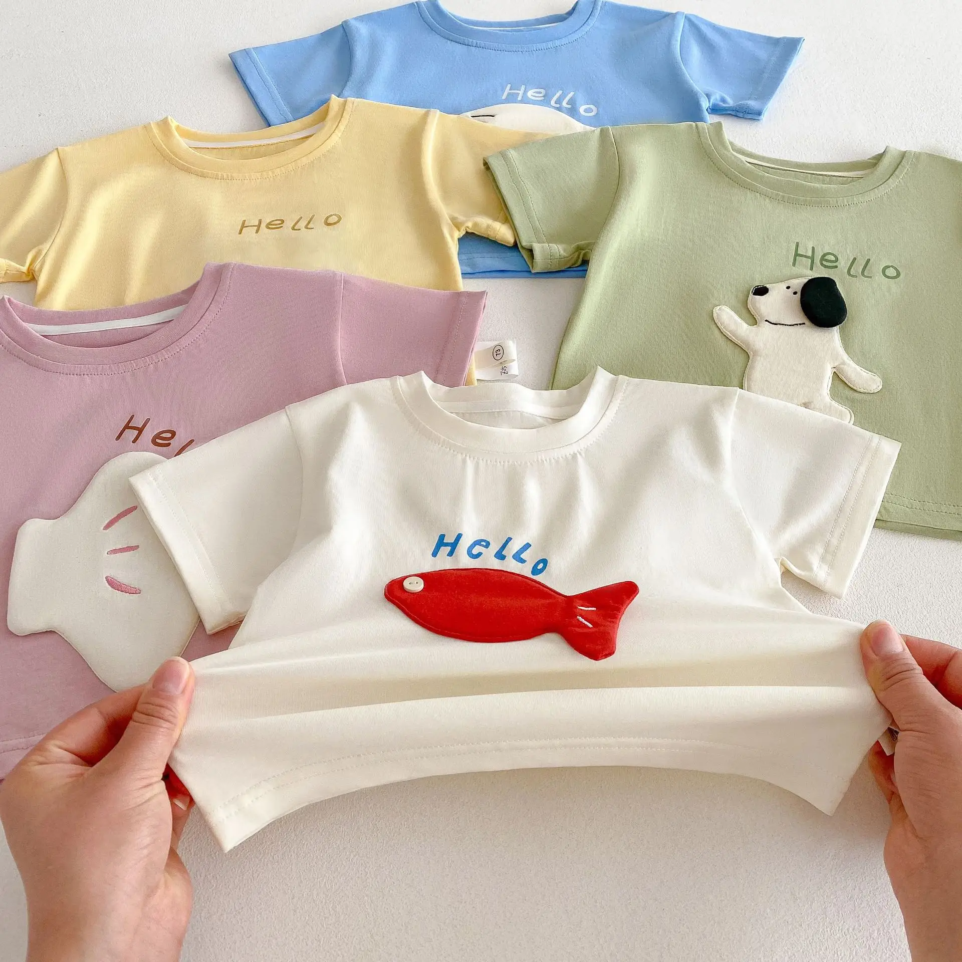 Children's 3D Elephant Patchwork T-Shirt Set - Image 8