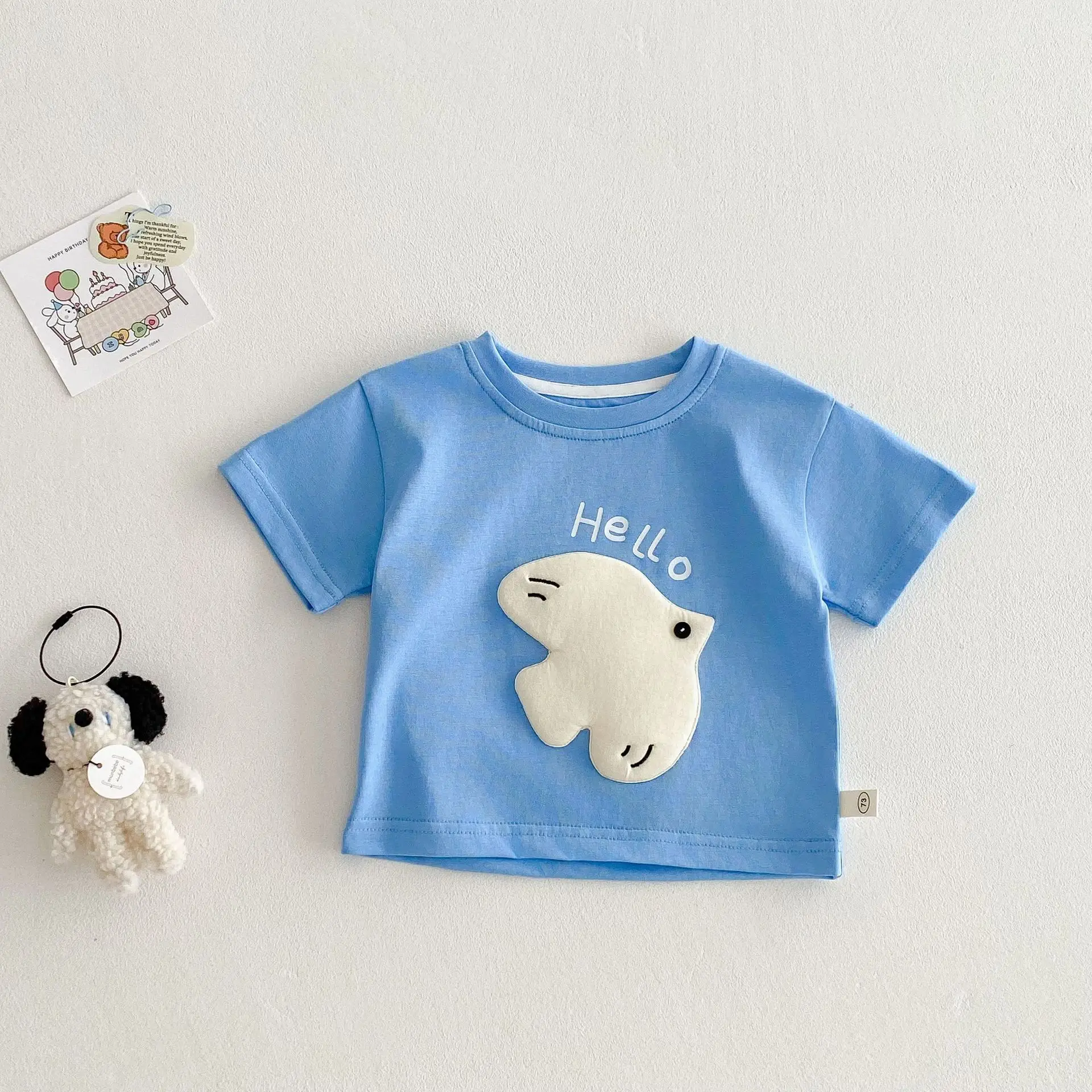 Children's 3D Elephant Patchwork T-Shirt Set - Image 2