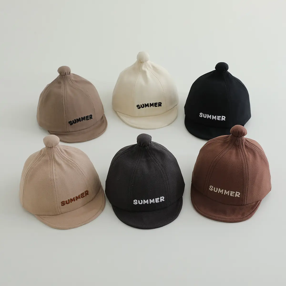Brown Summer Cap for Boys Girls Brown — feature 2
