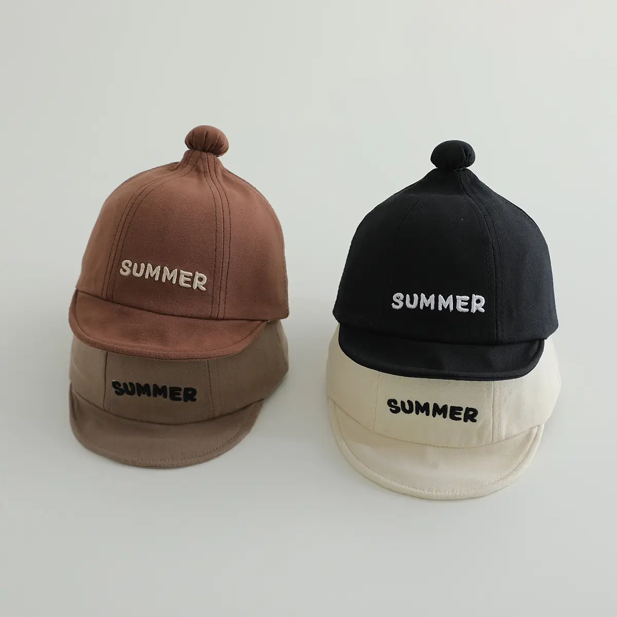 Brown Summer Cap for Boys Girls Brown — feature 3