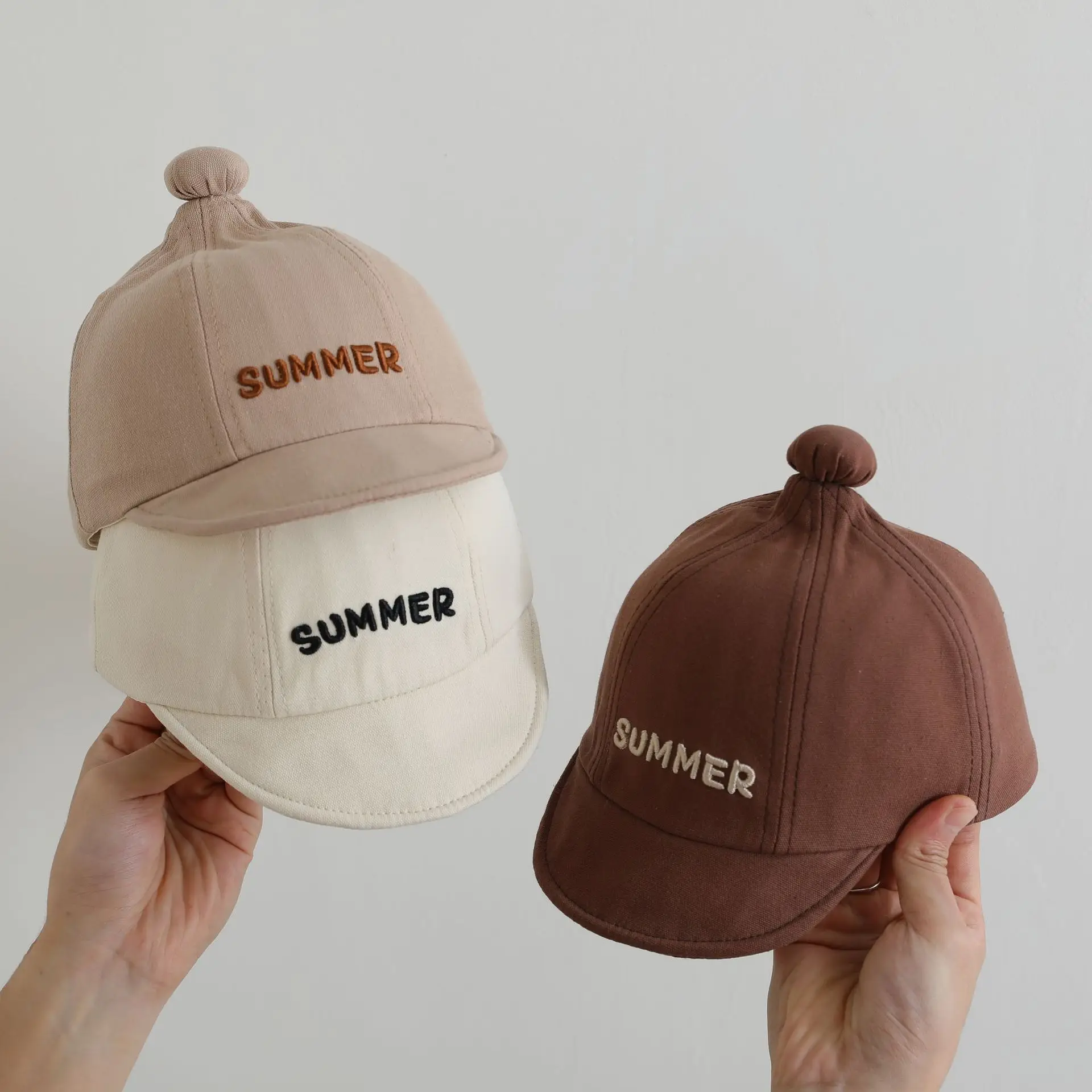 Brown Summer Cap for Boys Girls Brown — feature 4