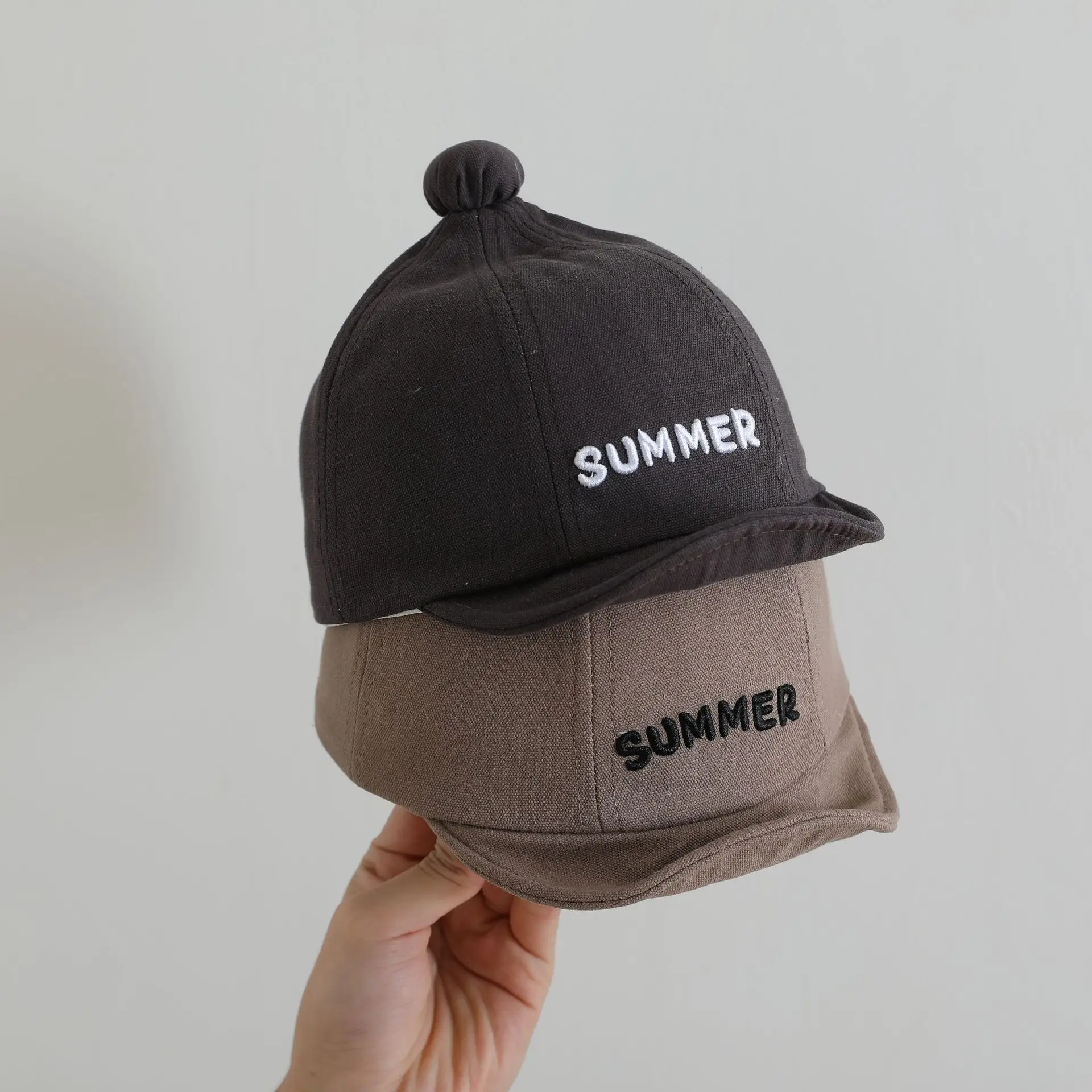 Brown Summer Cap for Boys Girls Brown — feature 5