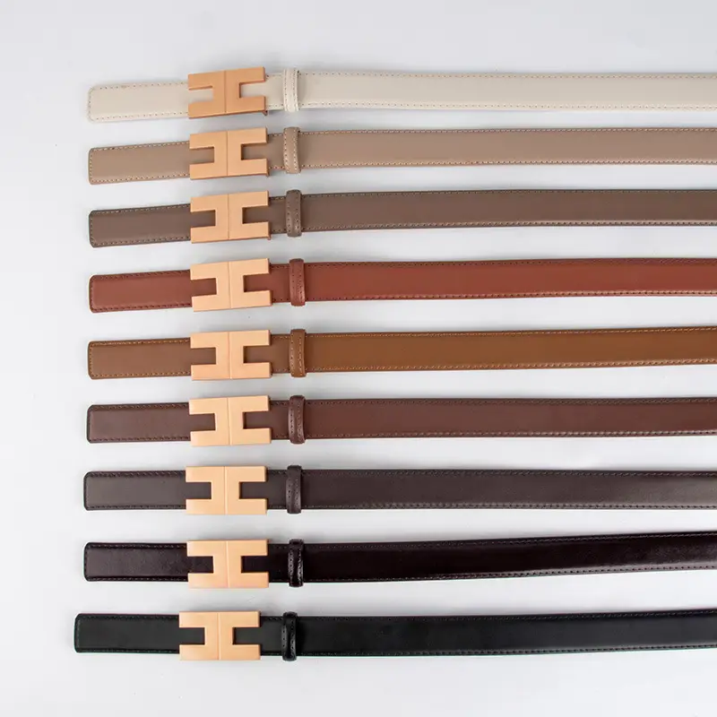 New Korean Fashion Leather Belt Coffee Color Women's Business Commute Waist Decoration
