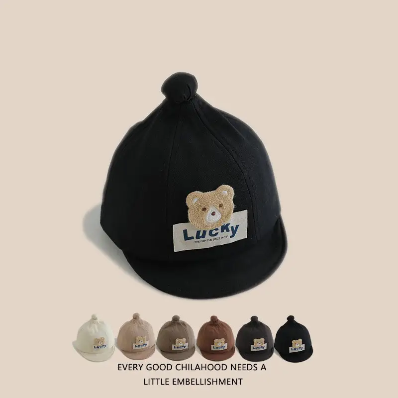 Baby "Lucky" Bear Cap Black Spring Autumn - Image 8
