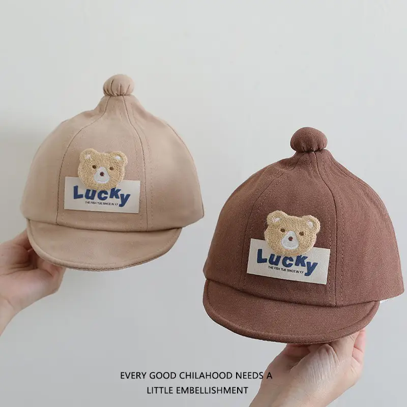 Baby "Lucky" Bear Cap Black Spring Autumn - Image 9