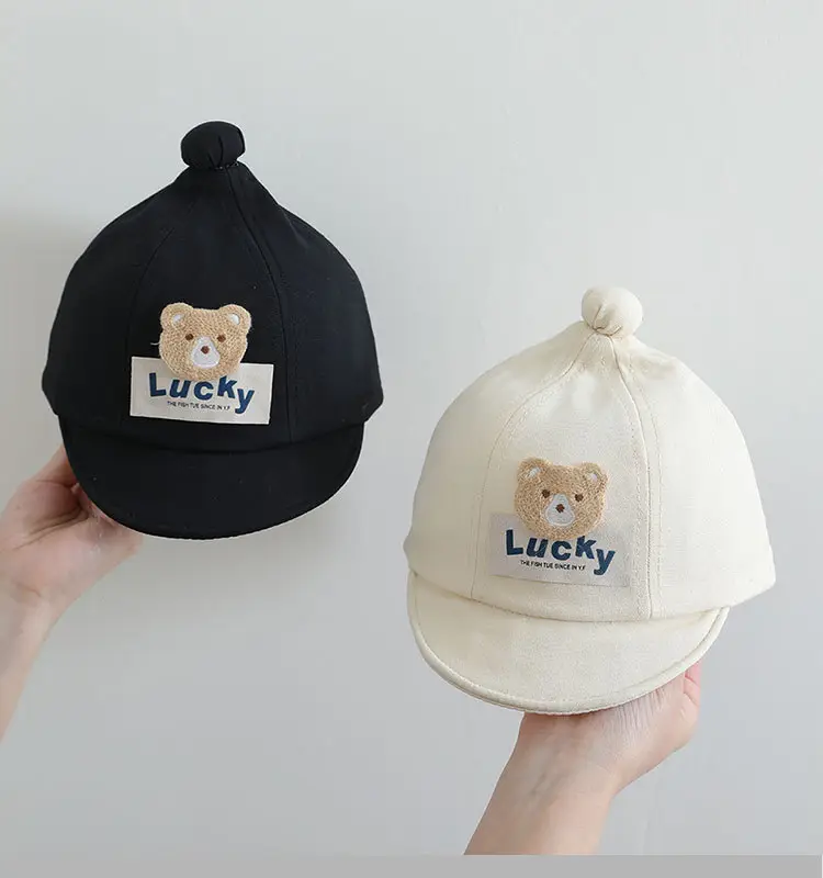 Baby "Lucky" Bear Cap Black Spring Autumn — feature 5