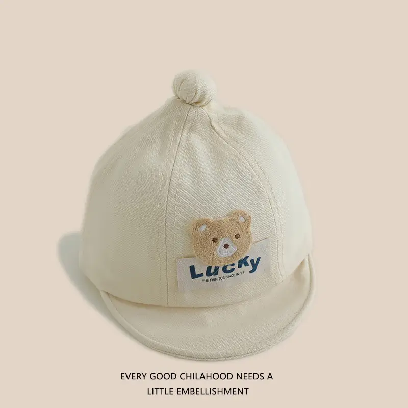 Baby "Lucky" Bear Cap Black Spring Autumn - Image 2