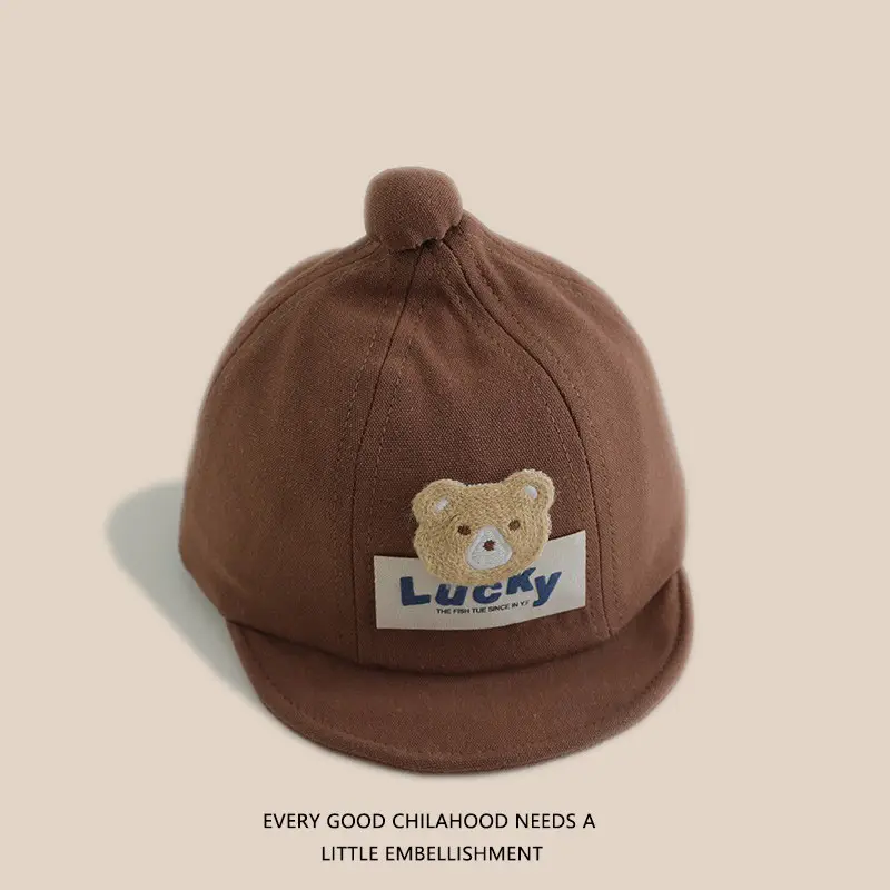 Baby "Lucky" Bear Cap Black Spring Autumn - Image 3