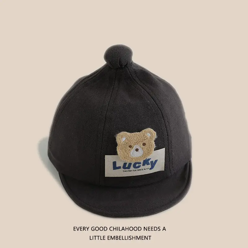 Baby "Lucky" Bear Cap Black Spring Autumn - Image 6