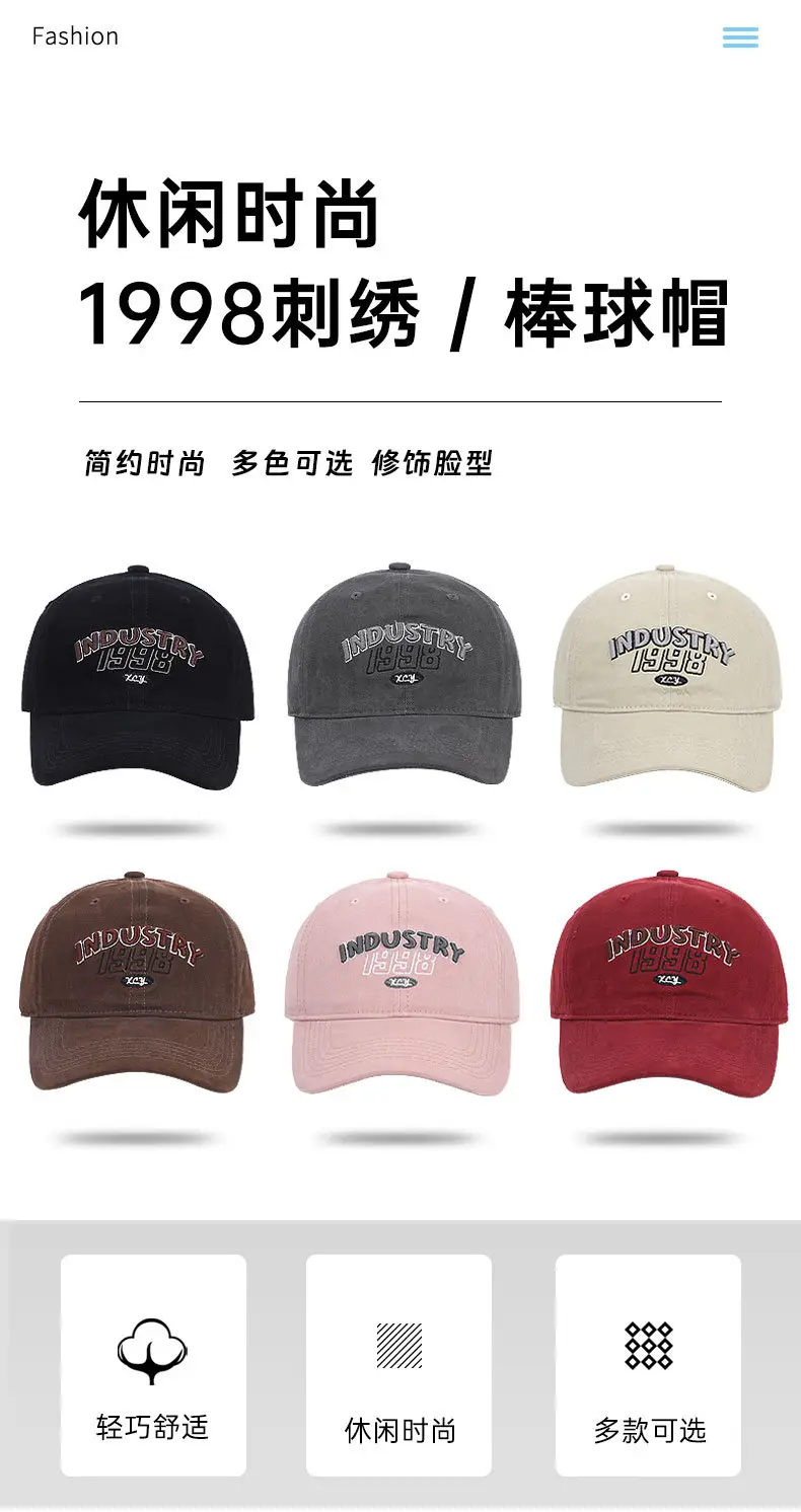 Pink Vintage Letter Embroidered Baseball Cap for Women & Men — feature 2