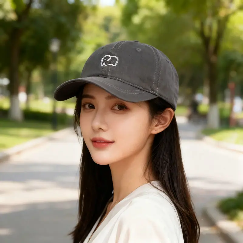 Korean Style Elephant Embroidered Baseball Cap for Women - Image 7