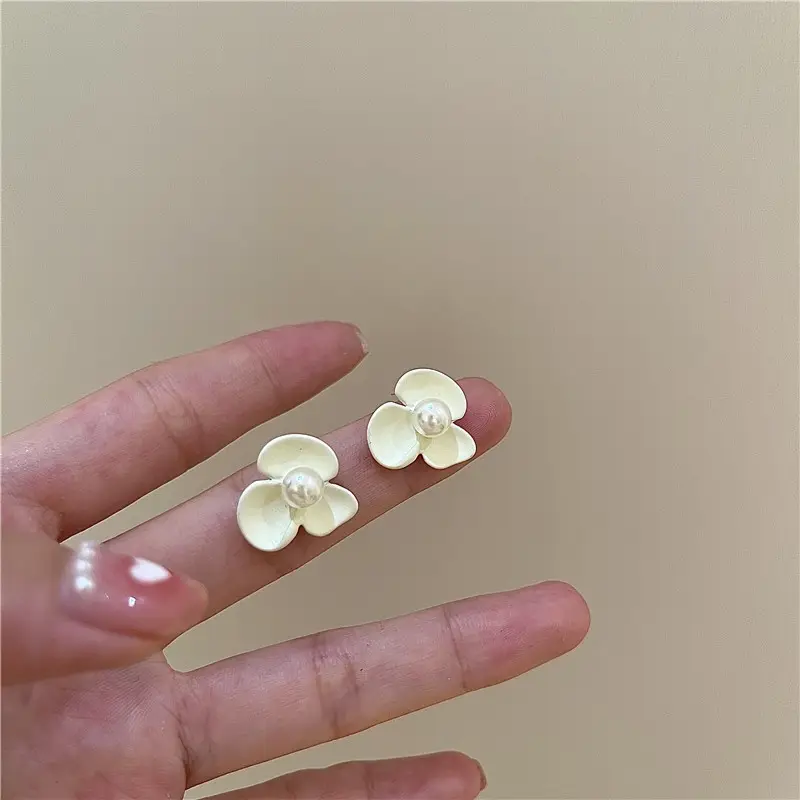 Matte Zircon Flower Earrings for Women