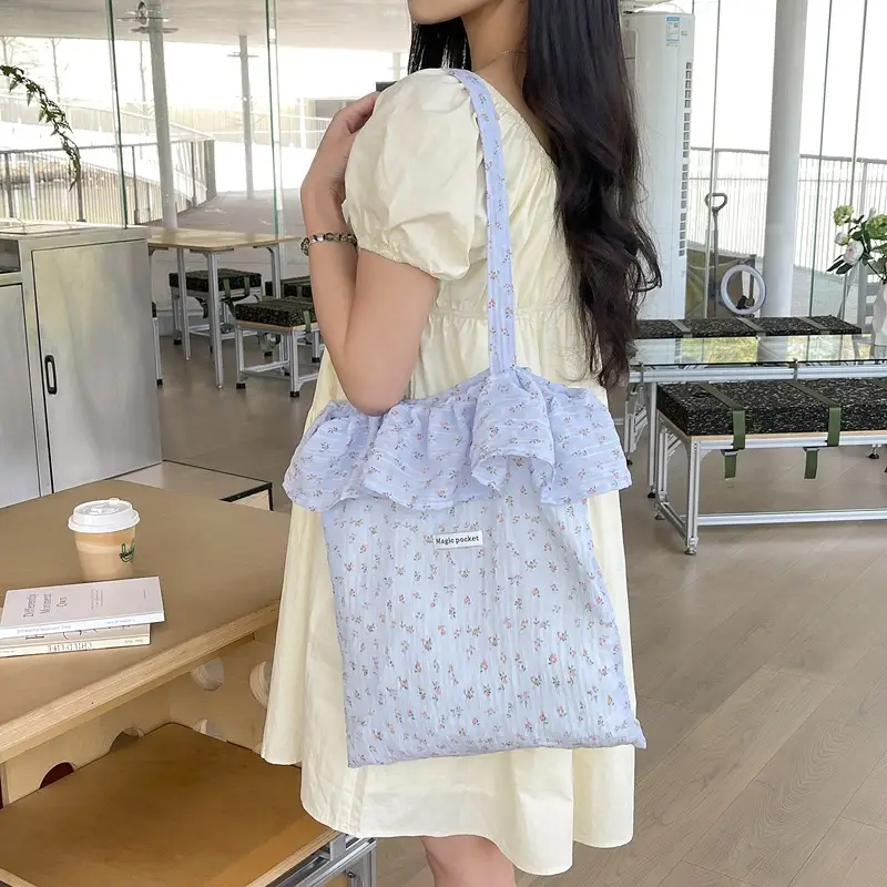 Fairy Style Ruffled Mesh Shoulder Bag Women Large Capacity - Image 8