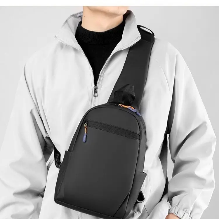 Men's Grey Multi-Color Business Shoulder Bag Large Capacity - Image 6