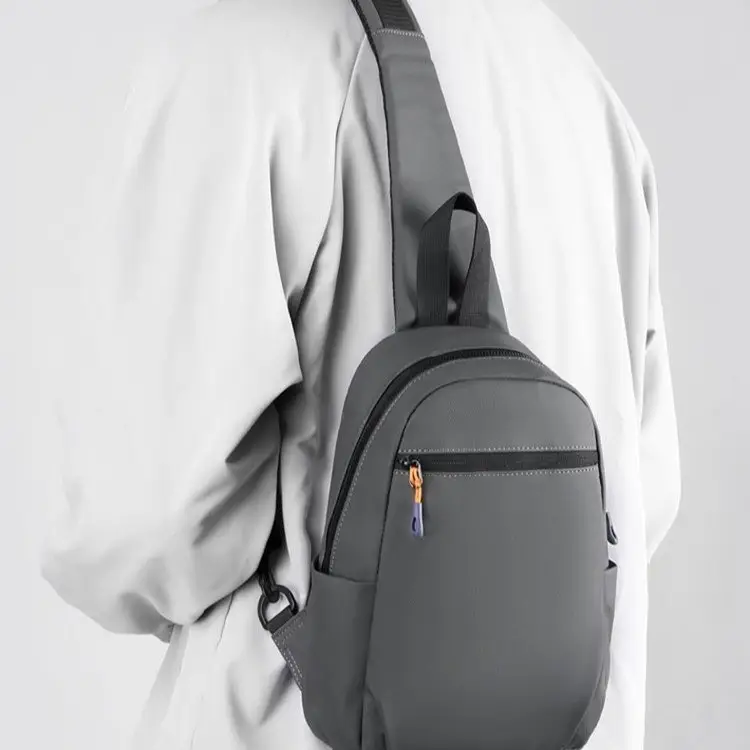 Men's Grey Multi-Color Business Shoulder Bag Large Capacity - Image 7