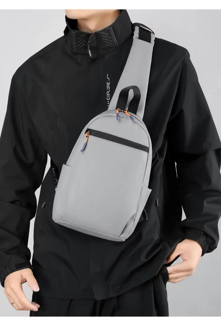 Men's Grey Multi-Color Business Shoulder Bag Large Capacity — feature 26