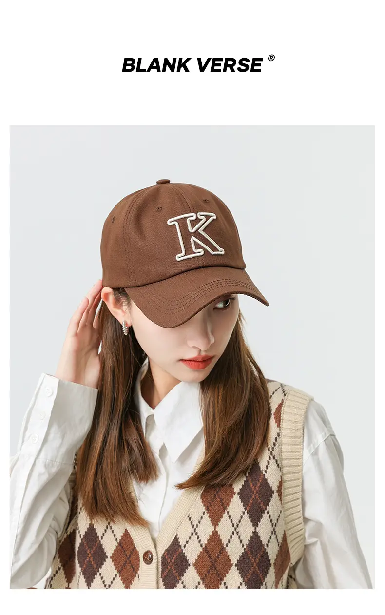 Brown Korean Embroidered Baseball Cap for Men Women — feature 13