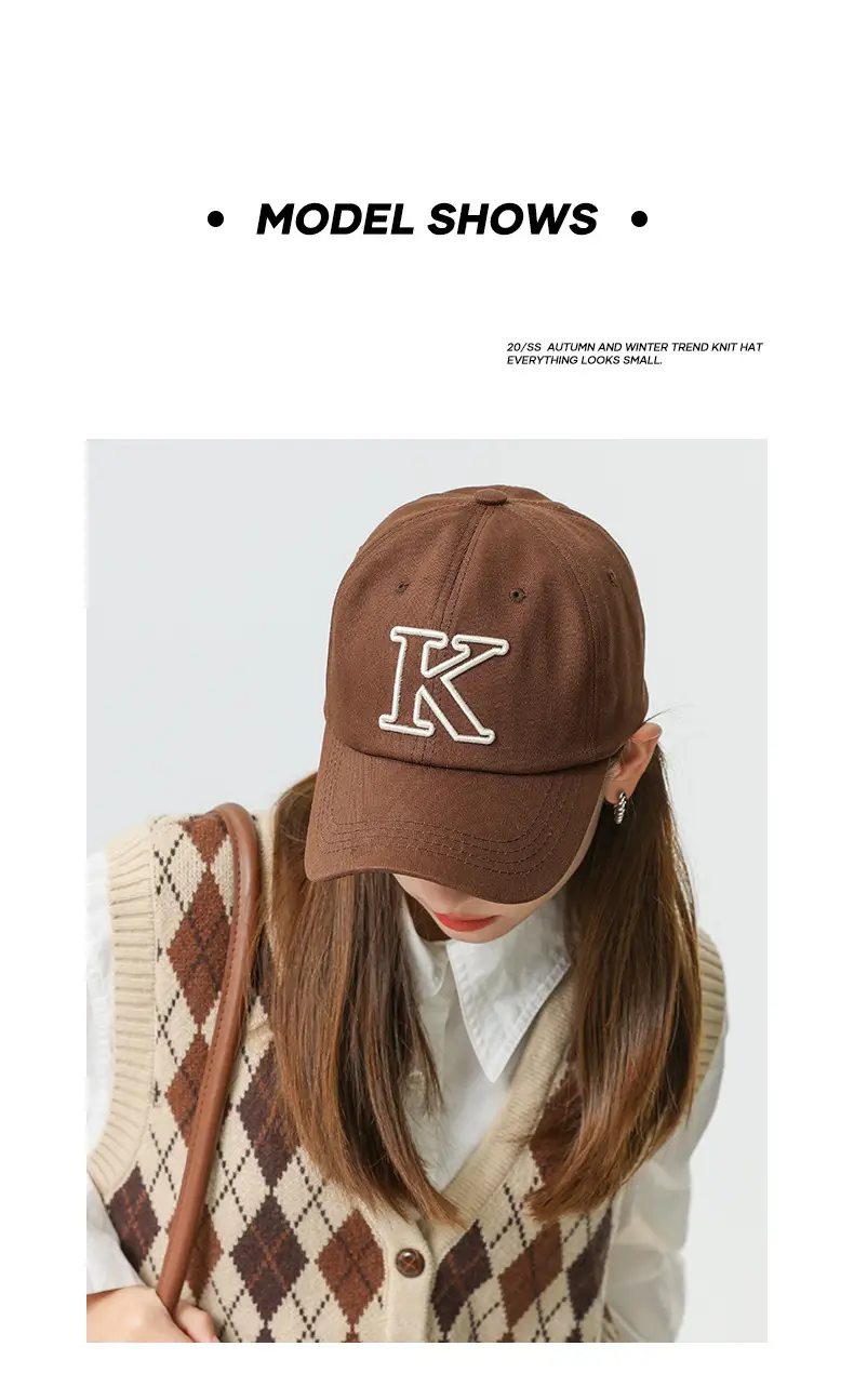 Brown Korean Embroidered Baseball Cap for Men Women — feature 16