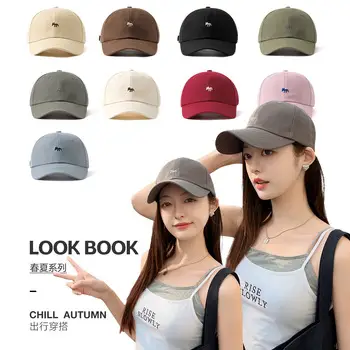 Brown Korean Embroidered Baseball Cap for Men Women — feature 8