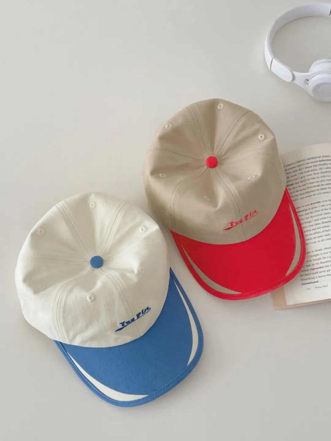 Kids Baseball Cap Red Blue White Spring Autumn — feature 5