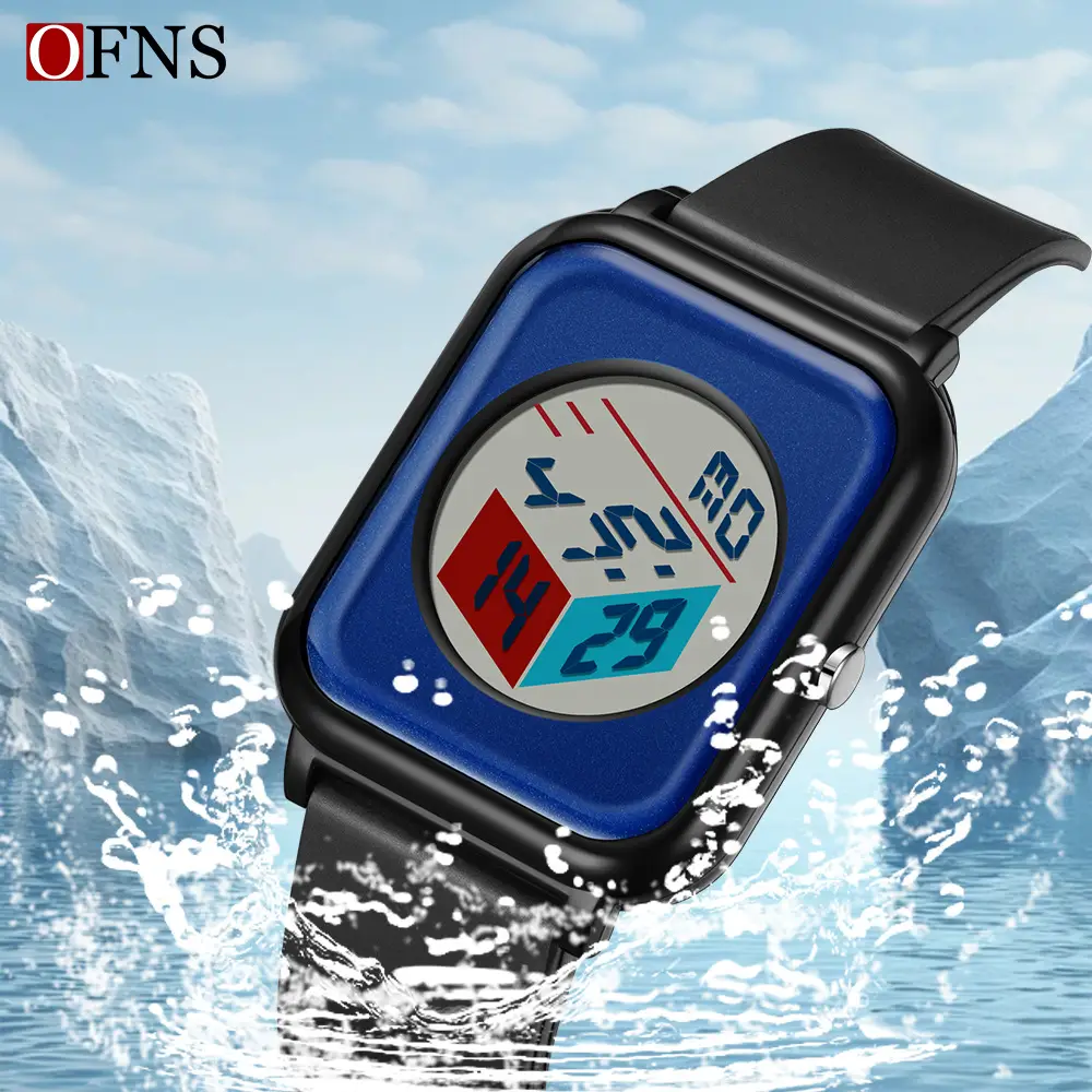 O'FANS Square Watch with Rubik Cube Face & Pink Strap - Image 10
