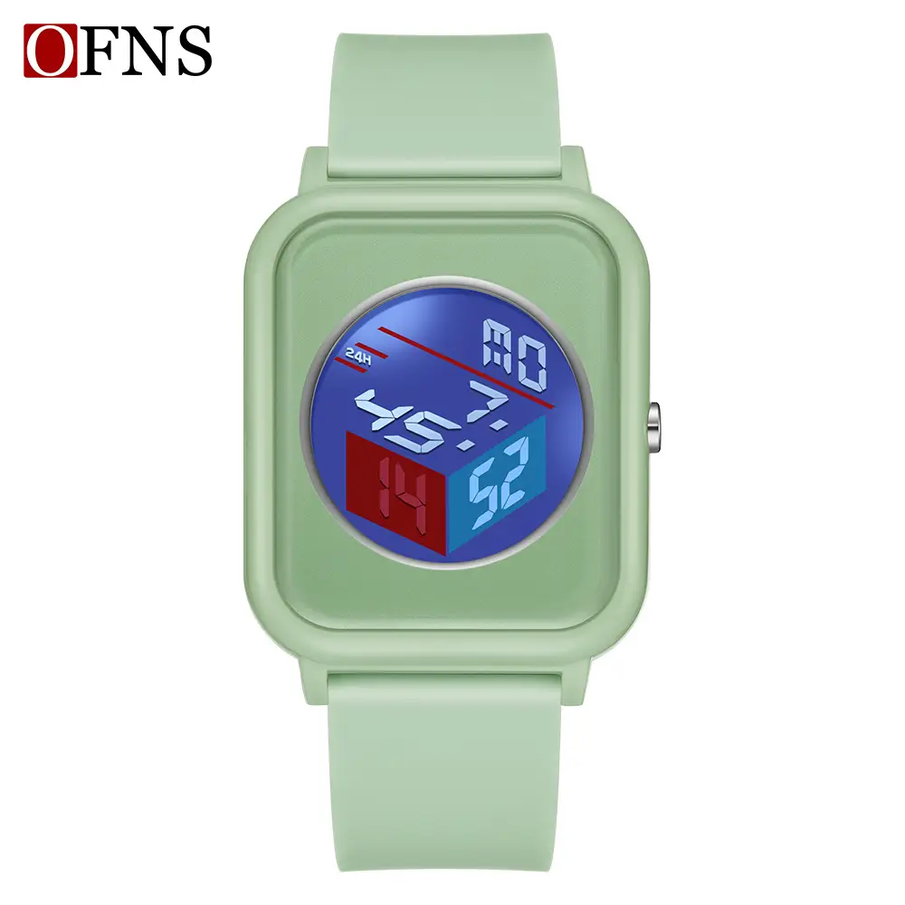 O'FANS Square Watch with Rubik Cube Face & Pink Strap - Image 13