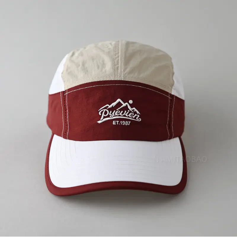 Men Maroon White Crown Cap with Logo — feature 11