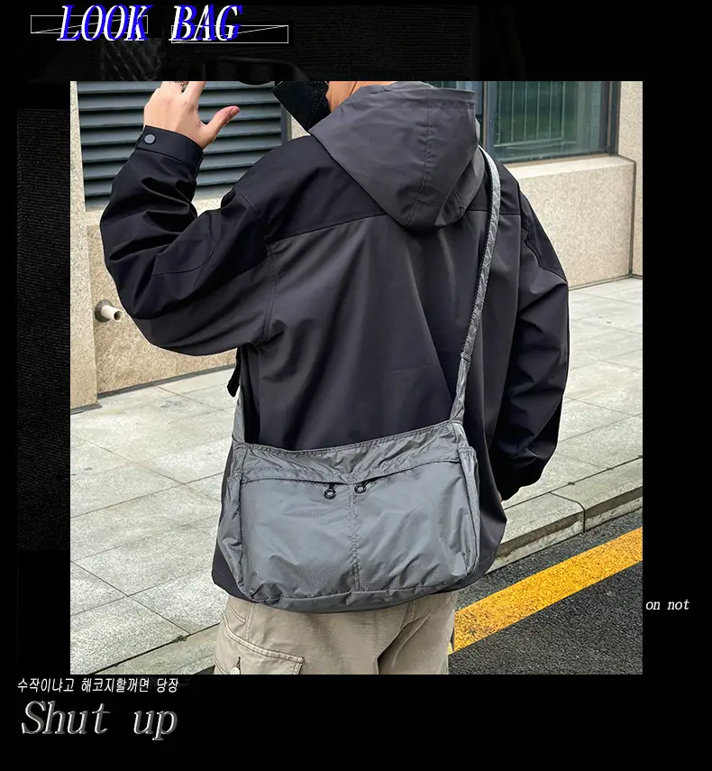 Waterproof Nylon Crossbody Bag for Men Women Large Capacity — feature 1