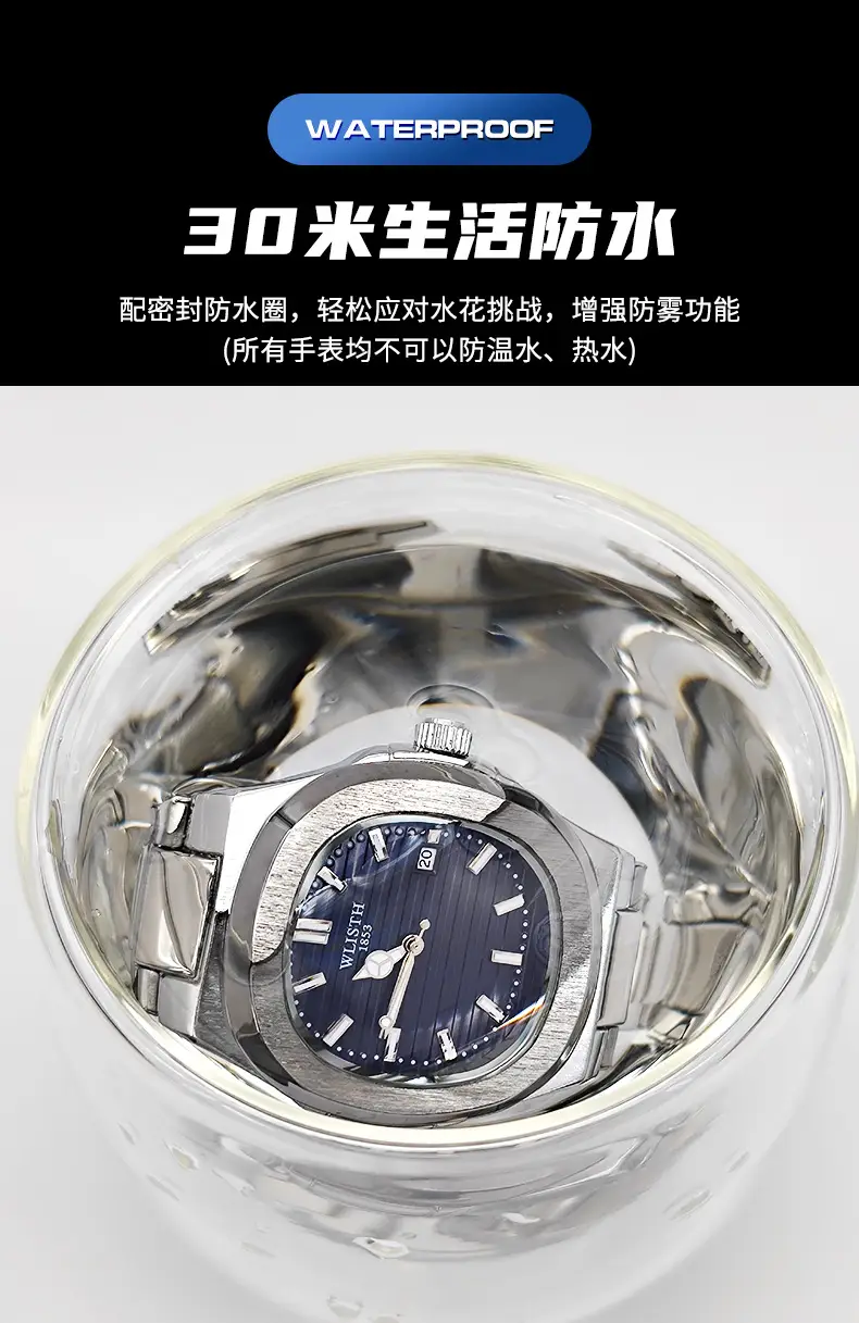 Swiss Brand Men's Quartz Watch Silver Stainless Band — feature 6