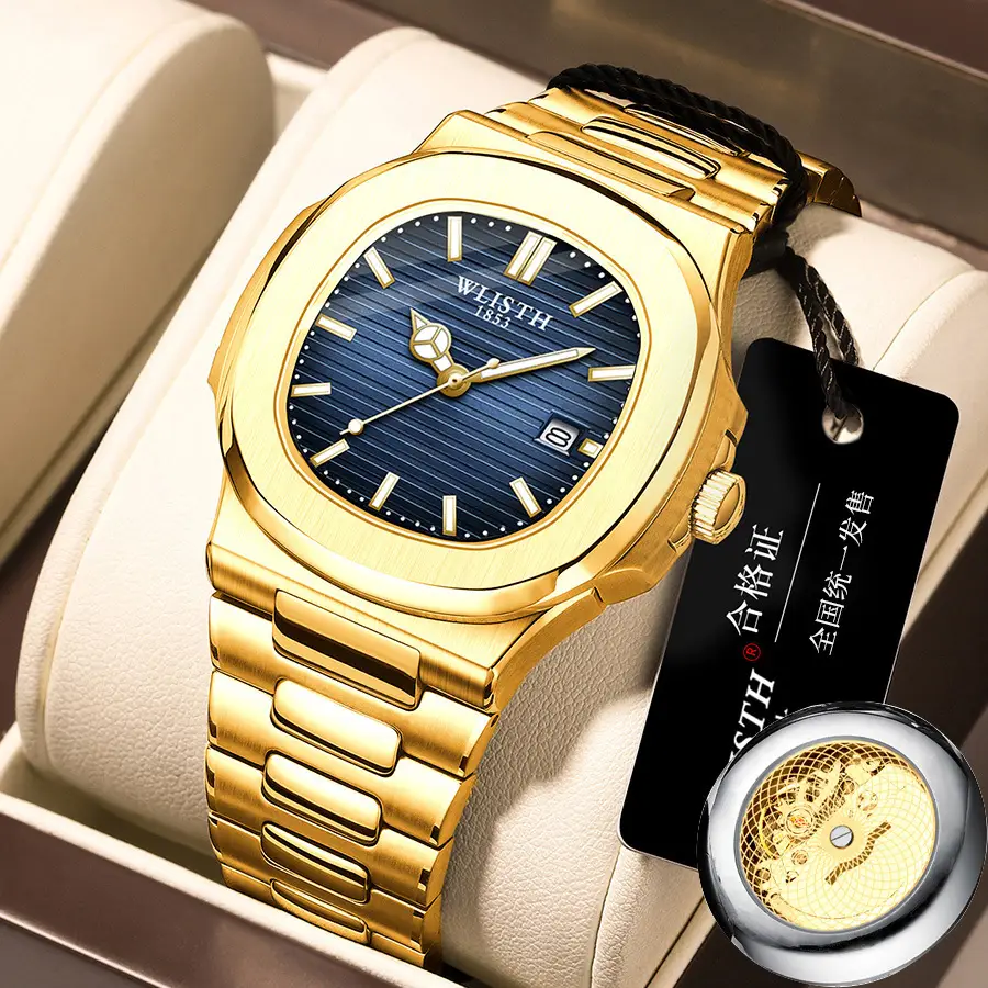 Swiss Brand Men's Quartz Watch Silver Stainless Band