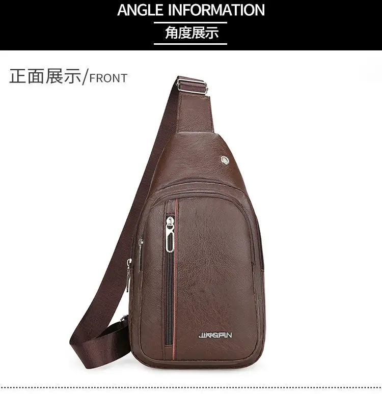 Men's Pu Leather Crossbody Bag Black Brown Single Shoulder — feature 23