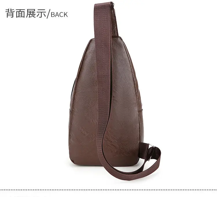 Men's Pu Leather Crossbody Bag Black Brown Single Shoulder — feature 26