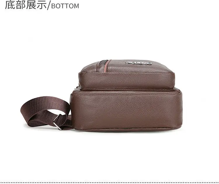 Men's Pu Leather Crossbody Bag Black Brown Single Shoulder — feature 27
