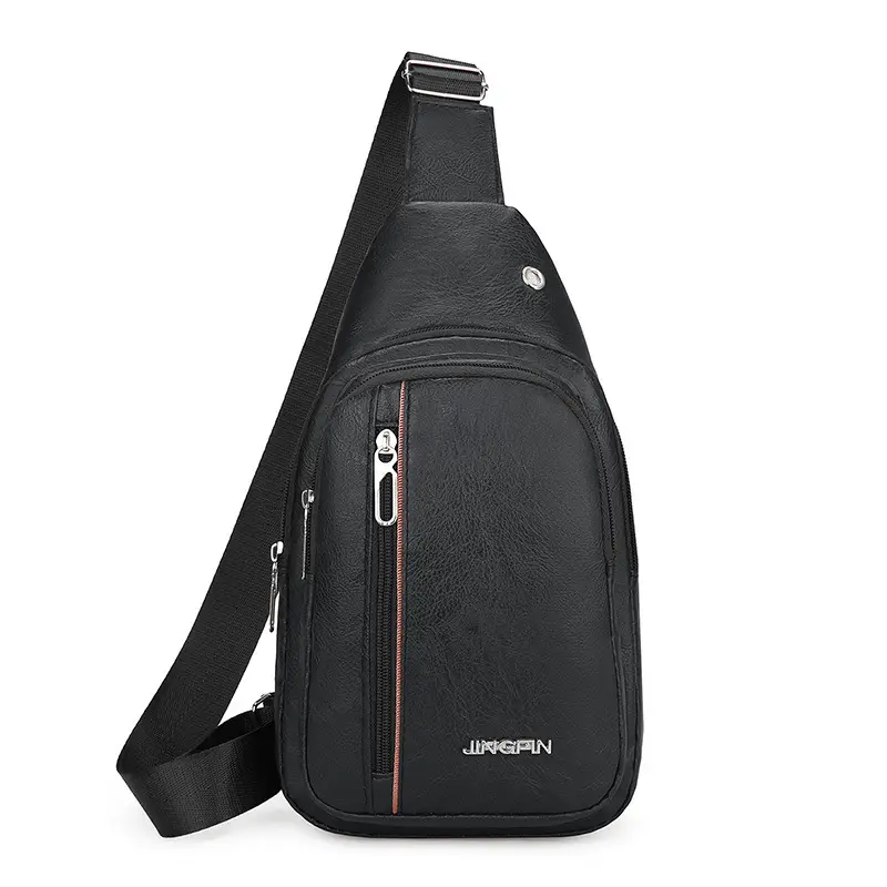 Men's Pu Leather Crossbody Bag Black Brown Single Shoulder - Image 3