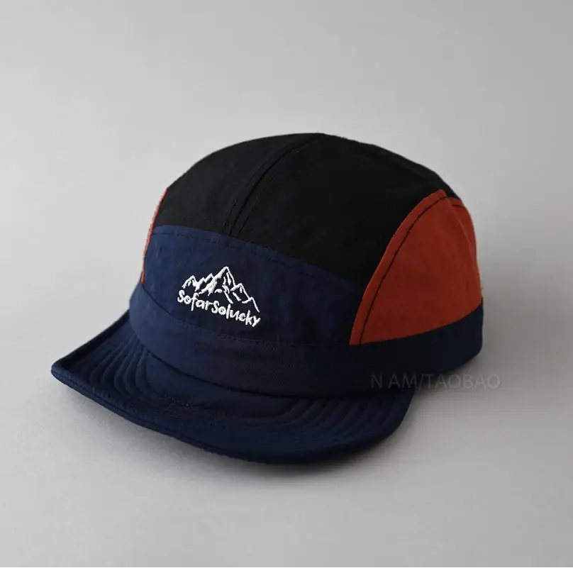 Men Black Mountain Embroidered Cap Summer - Image 9